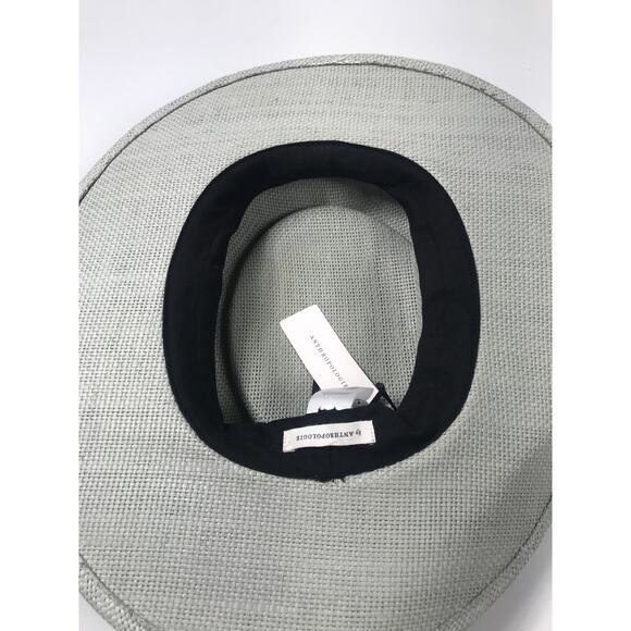 New Anthropologie Rowan Trimmed Boater Straw Hat Ivory Summer Sun Vacation - Picture 8 of 10